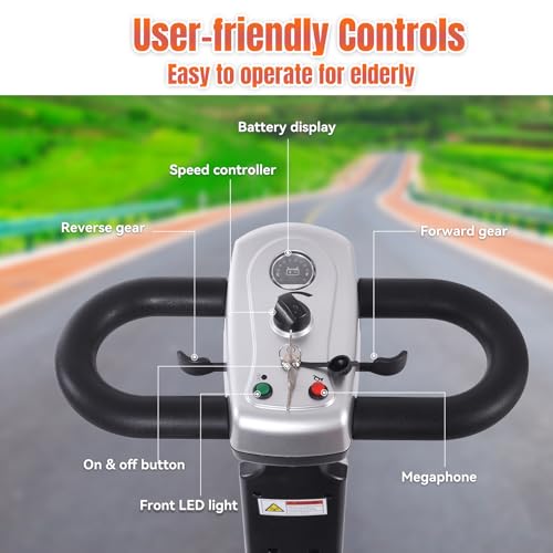 Image of Movcan S-02 4 Wheel Mobility Scooter for Seniors & Adults,419LB Capacity,300W Motor,13 Miles Range,Removable Battery,Foldable, Basket, Heavy Duty Mobility Scooter for Shopping, Park,Travel & Daily Use