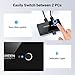 UGREEN USB 3.0 Switch Selector 2 Computers Share 4 USB Ports USB Switcher USB for PC Laptop Keyboard Mouse Printer Scanner One Button Switch Adapter with 2 Pack USB 3.0 Cables
