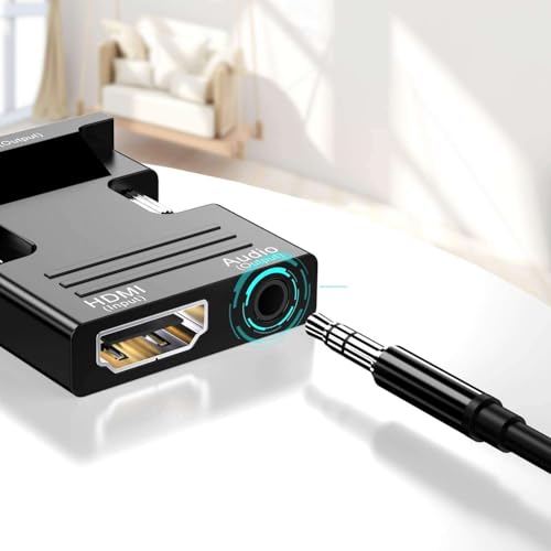 Image of FORIDA HDMI Female to VGA Male Adapter Converter with 3.5mm Audio Jack, Active HDMI to VGA Adapter, 1080P Full HD Video Converter for PC, Laptop, PS5, PS4, Xbox, TV Stick, Blu-ray Player, Projector