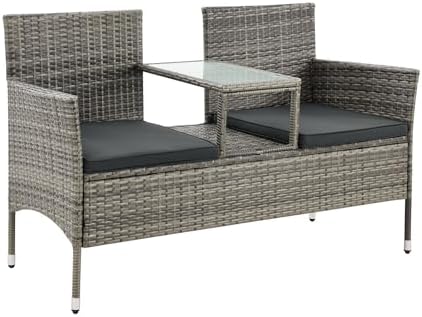 Juskys Banquette de Jardin en polyrotin Monaco - Banc 2 Places av...