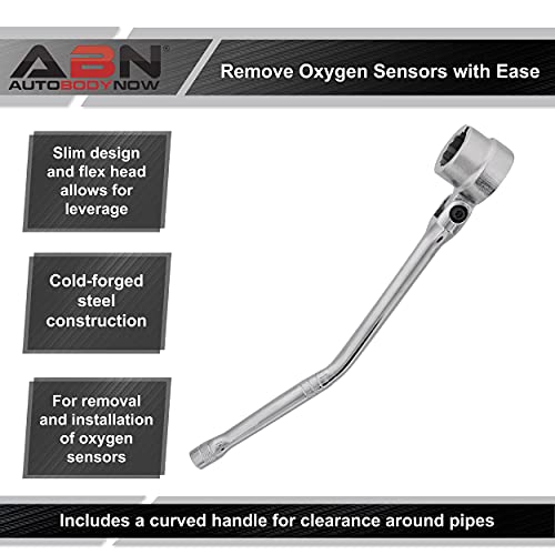 Abn O2 Sensor Socket Wrench Flexible 6-12Pt Dual Head - 02 Oxygen Sensor Socket Tool Remover 1Pk Set For Install Removal #TOP2