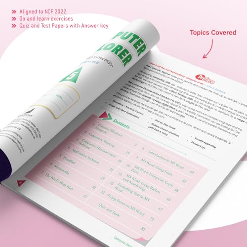 Image of Woodsnipe Computer Skills Book for Primary Class 5, Age 9 to 10 with Multiple Choice Questions and Answers keys | Learn MS Word, Wordpad, Application Software, Multimedia | Quiz & Tests