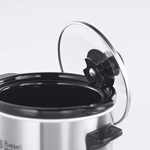 Russell Hobbs Pentola a cottura lenta compatta, 2L, Pentola rimovibile in ceramica, 3 temperature, 145 W, Acciaio Inox, Compact Home Slow Cooker 25570-56 - immagine 6