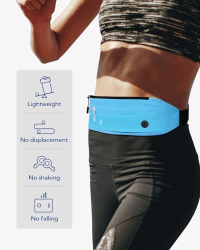 Image of WATERFLY Running Belt Fanny Pack: Runner Marathon Jogging Waist Pack Sport Workout Exercise Fitness Phone Holder Belt for Men Women Jogger Slim Waistband