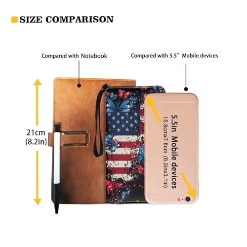 American Flag Butterfly Wallets Long Purse for Women Leather RFID Blocking Credit Card Holder Clutch Bag4