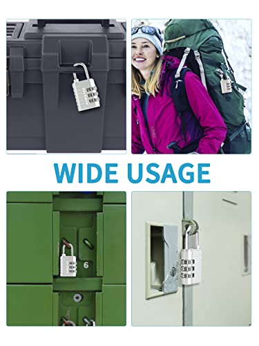 3-Digit Small Combination Lock For Locker - 4Pack Resettable Luggage Locks For Travel Backpack Suitcase - Gym Employee Locker Lock Combo Padlock #TOP6