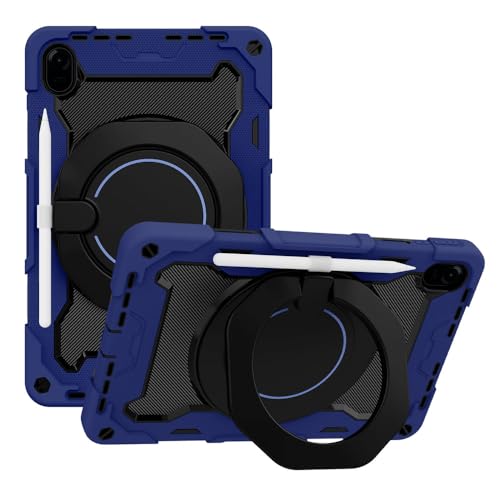 Coque Honor Pad 8 12" silicone avec bague rotative et bandoulière bleue