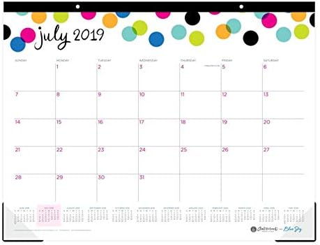 Ampersand for Blue Sky 2019-2020 Academic Year Monthly Desk Pad Calendar, 22" x 17", Dots