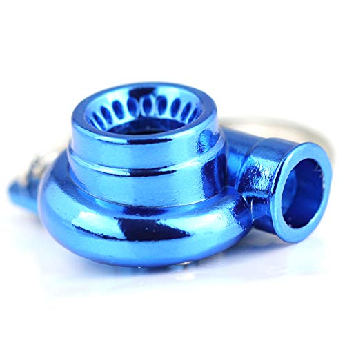 Image of maycom Spinning Turbo Keychain Keyring Turbocharger Turbine Key Chain Ring Keyrings (Metallic Blue)