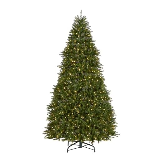 National Tree Company Pre-Lit Artificial Full Christmas Tree, Green, Dunhill Fir, Dual Color LED Lights, Includes Stand, 10 Feet