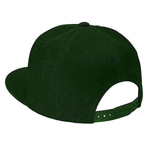 Image of Classic Snapback Hat Cap Hip Hop Style Flat Bill Blank Solid Color Adjustable Size