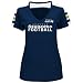 Ladies Seattle Seahawks Navy Pride Playing V Neck Short Sleeve Tee Shirt (Large)