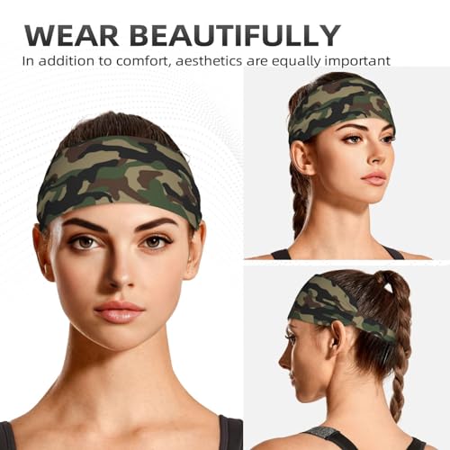 Oxjoiis OXJOHEADBAND10-#203YFKQUH23W8RQ99R Stretchy Headbands For Women, Green Camouflage Army Camo Sport Headband Soft Headbands thumb #5