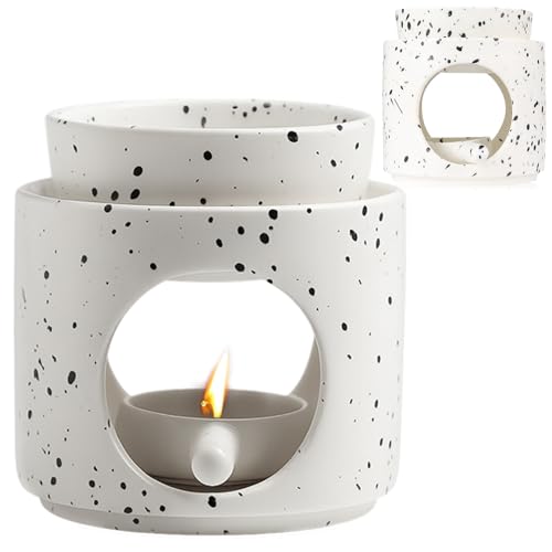 Lámpara aromática con portavelas, lámpara de aroma para aceites esenciales, lámpara cálida de vela, varillas de incienso de cerámica, difusor de aceite aromático y cera aromática, calentador de