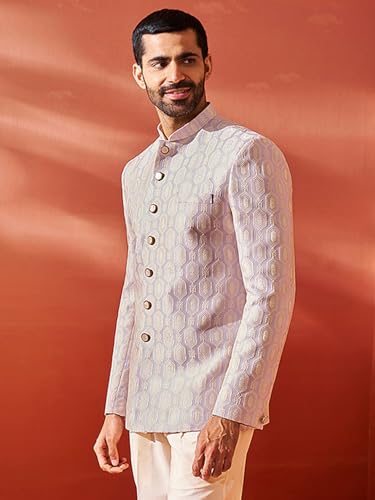 Image of VASTRAMAY Men's Jodhpuri - Silk Blend Jacquard Jodhpuri for Men.