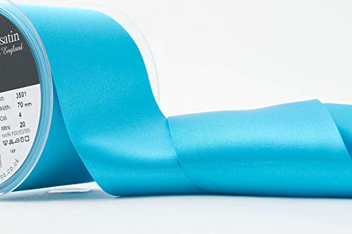 Berisfords Double Faced Satin Ribbon, Peacock, 70 mm Width, 20 metre Length - Image 2