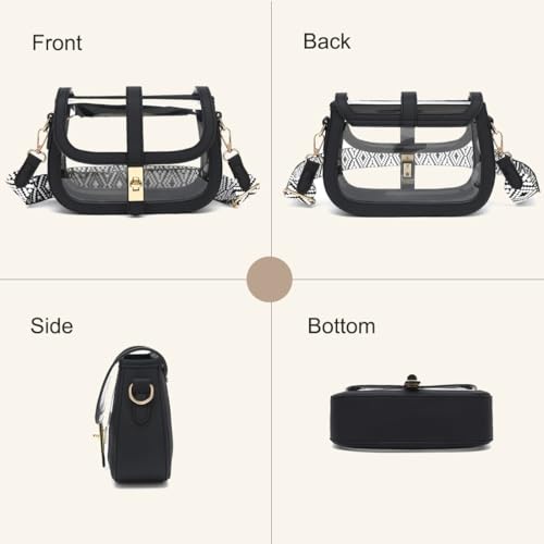 Image of LOXOMU Clear Bag for Stadium Events, Cute Clear Crossbody Bag Stadium Approved, Small Clear Concert Purse for Women