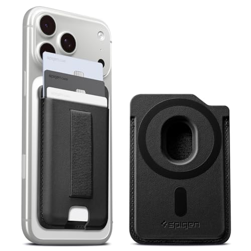 Spigen Sleekband (MagFit) ���C�E�H���b�g�J�[�h�z���_�[ MagSafe&Pixelsnap�p�Ƀf�U�C�� �e���O���b�v�z���_�[�t�� �J�[�h3�� iPhone 16/15/14/13/12 Pixel 10�V���[�Y�Ή� - �_�[�N�u��