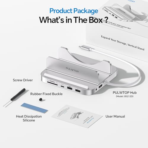 Image of Mac mini M4 Dock & Stand with M.2 NVMe 8TB SSD Enclosure, Macmini M4 Hub with HDMI 4K 60Hz, 3 USB-A 10Gbps for Mac mini M4 /M4 Pro 2024 (Mac mini M4 Dock)