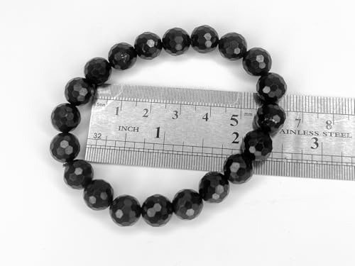 Bracelet authentique en Shungite avec perles de 9 mm taillées à facettes