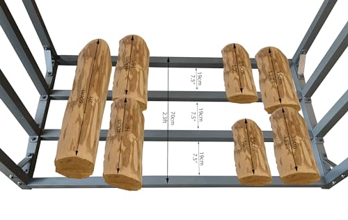 Metal Firewood Rack Outdoor with Cover 4.7 x 2.3 x 4.7 feet Anthracite | Heavy Duty Logs Holder | Fireplace Wood Storage Rack with Weather Protection half Cord