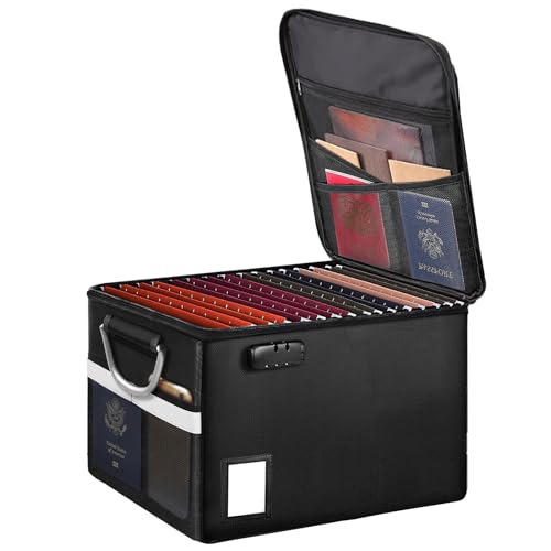 TOMKID Fireproof Document Box, Fireproof File Organizer...