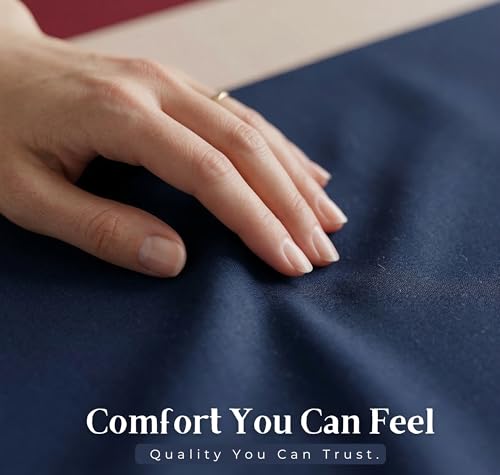 Image of VAS COLLECTIONS Premium Cotton Bedsheet for Double Bed with 2 Pillow Covers - Soft, Breathable & Wrinkle Resistant Cotton Bedding Set, King Size Bed Sheet 90 x 100 Inches (Navy Red)