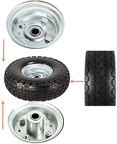 SASONCO Solid Wheelbarrow Tires Sack Truck Cart Wheel Puncture Proof Solid Rubber Tyre Wheels Garden Wagon Cart Trolley Tires Wheels 5/8-inch Bearings 10
