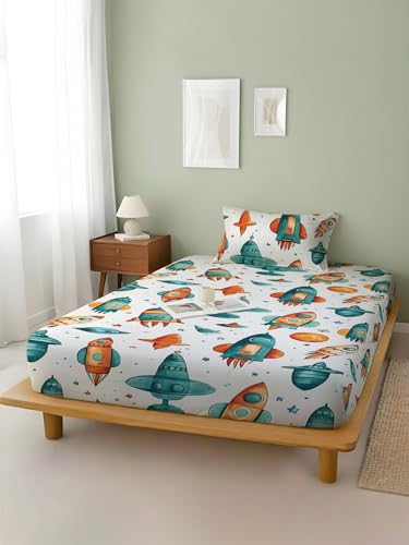 Image of Weave & Decor Kids Dedsheets Single Bed 60x90 Inches with 1 Pillow Cover 20x30 inch, Cotton Blend, Soft & Lightweight.