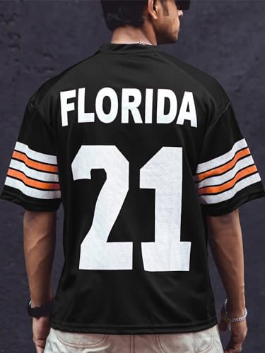 Image of Jump Cuts Men Printed Round Neck Half Sleeve Black and White Polyester Sports T-Shirt