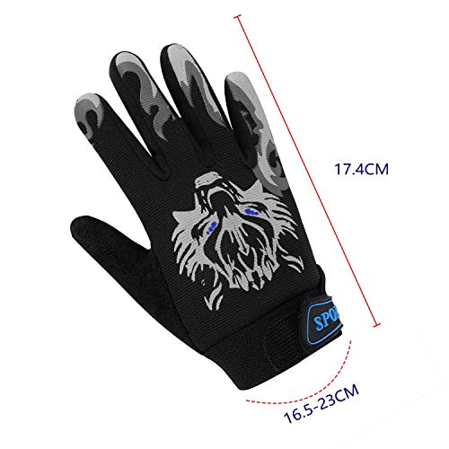 YJZQ Boys Girls Cycling Gloves Outdoor Full Finger Biking Mittens Windproof Thermal Riding Gloves Non-slip Shockproof Fitness Exercise Sports Gloves for Bicycle Skiing Climbing Racing Skating (5-10Y) - Image 6
