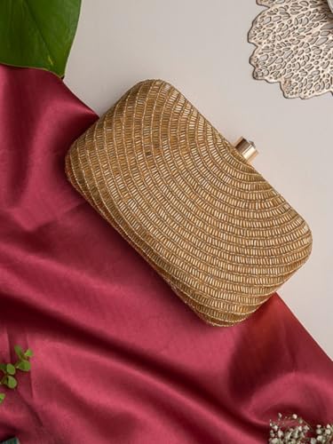 Image of THE TAN CLAN Glitz Hand Embroidered Party Clutches for women Purses Luxury Evening Handbags for ladies