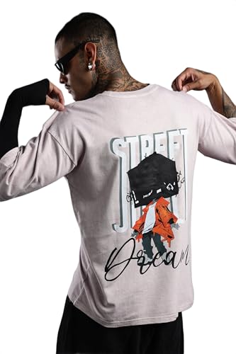 Image of DUIT Men's Printed Round Neck Cotton Blend T-Shirt White Color