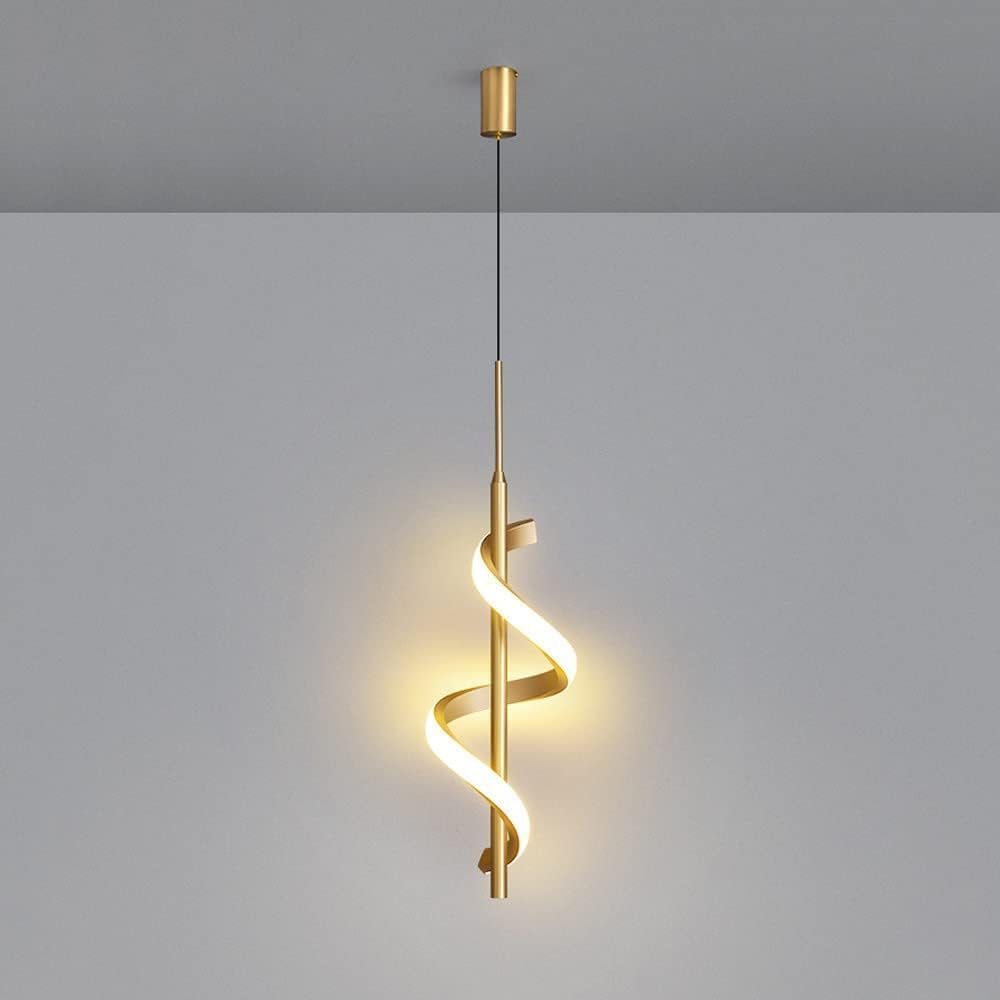 SXECAEPS Modern creative chandelier Minimalist Brass Pendant Light LED Dimmable Home Modern Living Room Hallway Decor Suspended Fixture,