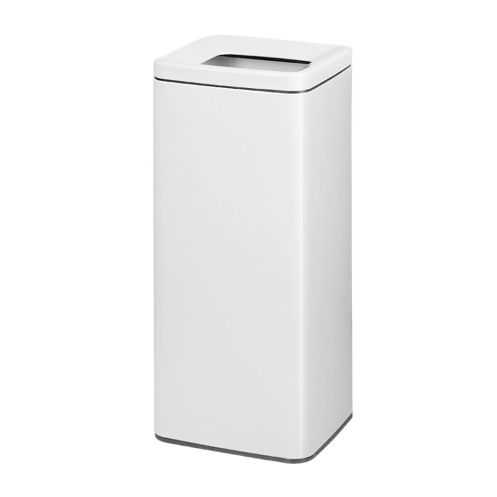 Z4T8M2K6G5 Waste Bin Open Top Trash Can, Stainless Steel Waste Bin with Removable Inner Basket for Home Office Restaurant Pub Trash Can(White)