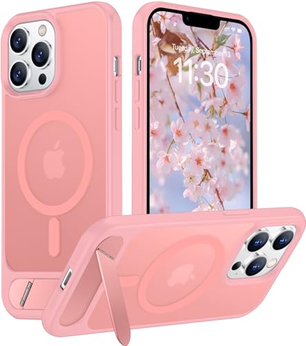 Image of Magnetic Compatible with iPhone 13 Pro Case, [Built-in Invisible Kickstand][Compatible with MagSafe] [Military Grade Shockproof] Slim Translucent Matte Phone Case for iPhone 13 Pro 6.1 inch