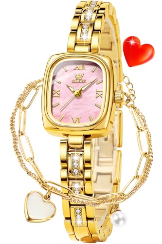 Montre dorée pour femme idéale pour vos soirées habillées avec diamants