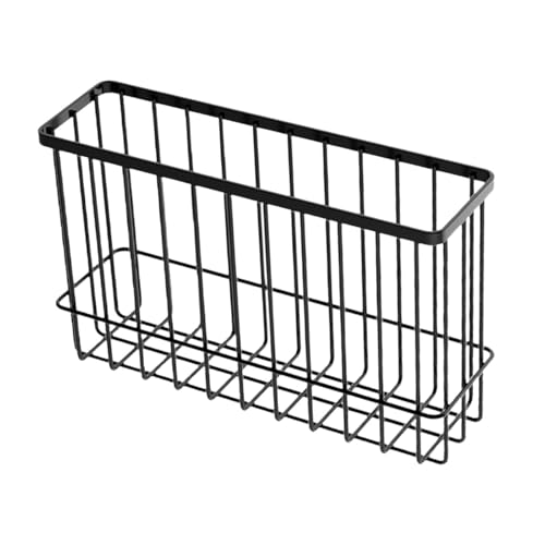 Generic Iron Hanging Wire Basket, Wall Mounted Storage Box, Grid Basket Mesh Holder Book Shelf for Cling Film, S