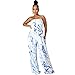 LightlyKiss Women's Summer Sexy Sleeveless Jumpsuit Fashion Open Back Jumpsuits Elegant Wide Leg Pants Rompers Blue.