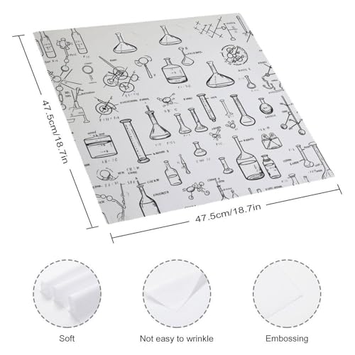 Servilletas de tela estampadas 2 piezas blancas cuadradas miniatura 2