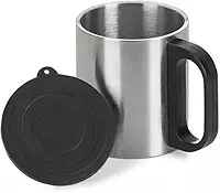 Caneca Térmica de Aço Inoxidável com Tampa – 180 ml