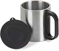 Caneca Térmica de Aço Inoxidável com Tampa – 180 ml
