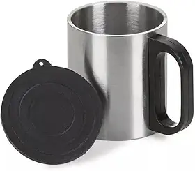 Caneca Térmica de Aço Inoxidável com Tampa – 180 ml