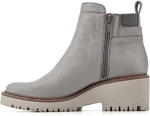 WHITE MOUNTAIN Women's Shoes Dear Chelsea Boot, Ltgrey/Fabric, 8.5 M | Image 3