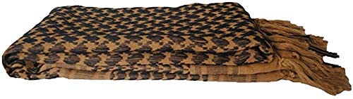 Fashions Men's Pure Cotton Arab Shemagh Neck Wrap Arafat Keffiyah Desert Army Wear Head Scarf Stole (Beige & Black)-image-45