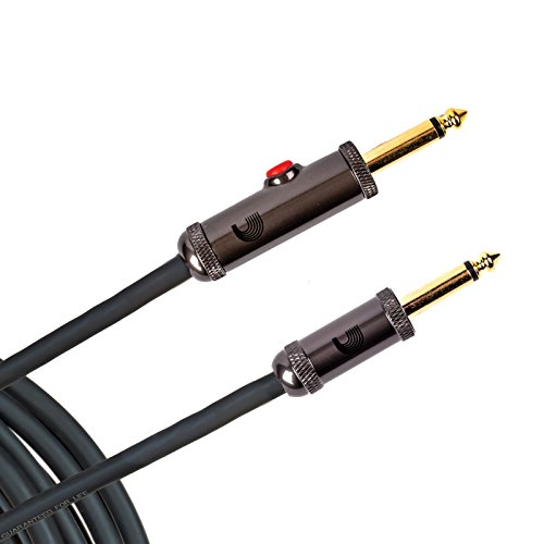 D’Addario Accessories Custom Series Circuit Breaker Guitar Cable - Latching Kill Switch Instrument Cable with ¼ Inch Ends - On/Off Switch for Silent Instrument Changes - Straight, 20 feet