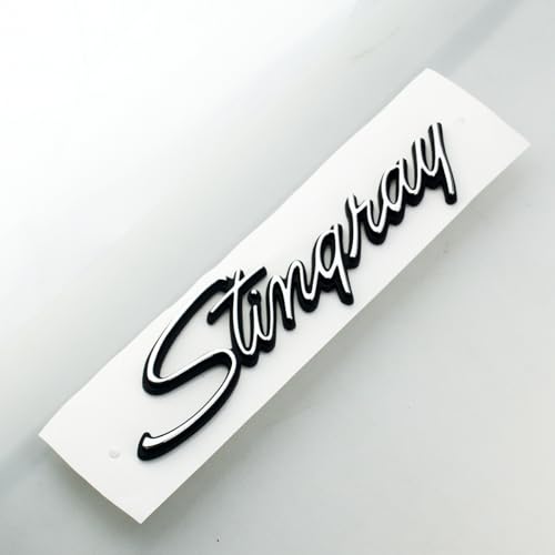 Image of Pair Set Stingray Emblems 3D Badges Front Fender Trim Parts Replacement for 69-73 Corvette C3 (Silver)