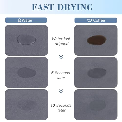 Wiselife CLASSIC GREY Large Draining Mat Super Absorbent Dish Drying Mats thumb #2