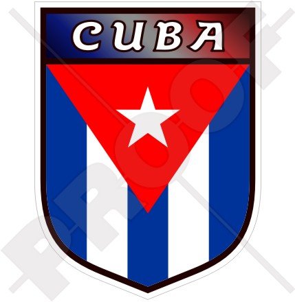 CUBA Écusson Cubain République de Cuba, 100mm Vinyl Sticker, Autocollant