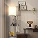 Gupuzm Floor Lamp with Shelves, Modern Square Standing Lamp with 3 Color Temperature Bulb, Corner Display Bookshelf Lamp for Living Room, Bedroom and Office (Black)
